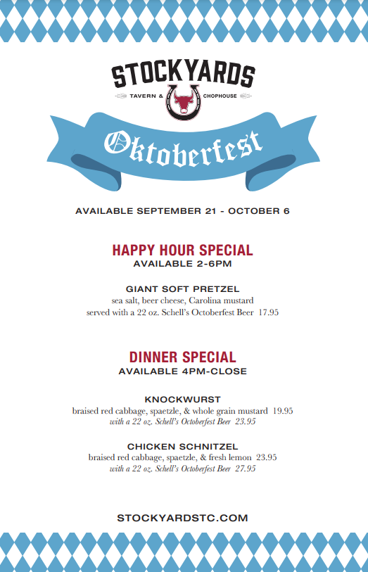 Oktoberfest Specials American, Patio & Bar Restaurant St Paul